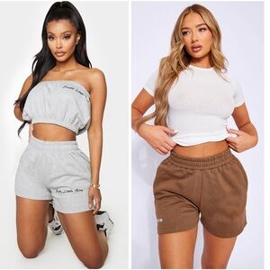 PrettyLittleThing Chocolate|Grey Sweat Short Bundle